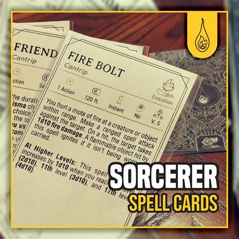 Sorcerer Spell Cards For Dnd 5e Form Fillable Pdfs Included