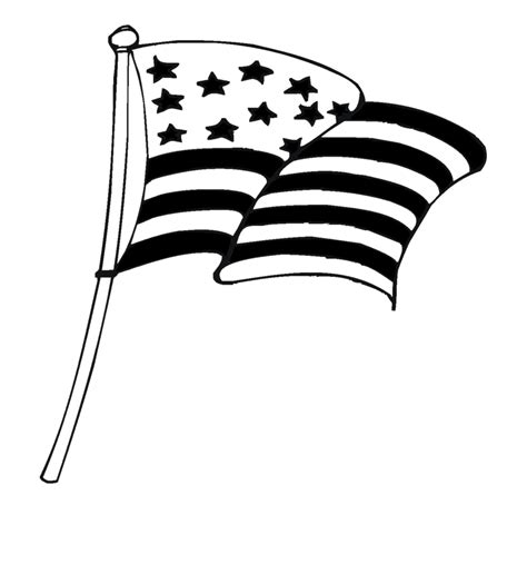 American Flag Clip Art Black And White