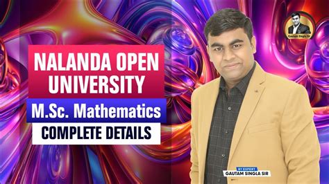 Nalanda Open University Patna MSc Mathematics Complete Details And
