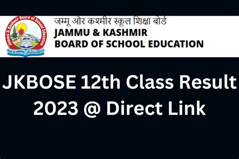 Jkbose 12th Class Result 2023 Exact Release Date Grading System And