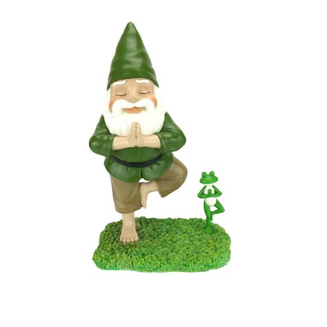 Zen Gnome And Zen Frog Tree Pose Tranquility And Peacefulness For