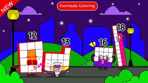 Numberblocks 12 Gives 13 A Kiss Numberblocks Fanmade Coloring Story