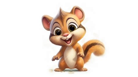 Premium Ai Image Happy Cute Baby Chipmunk Hand Draw Illustration