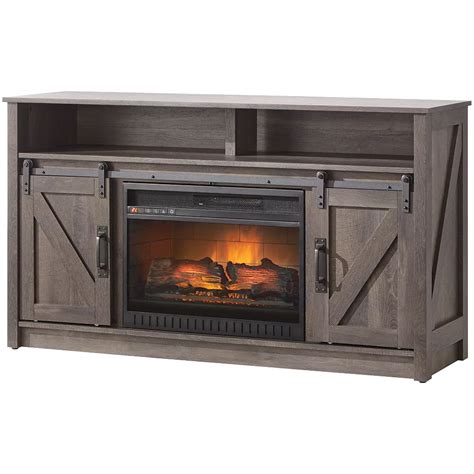 Home Decorators Collection 54 Inch Barn Door Electric Fireplace The
