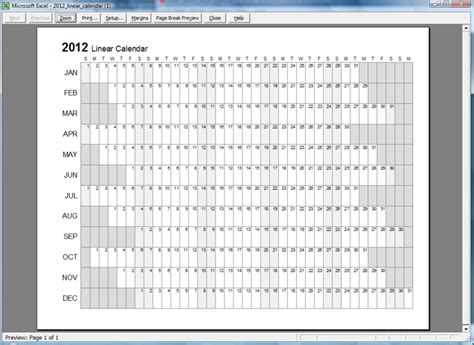 Printable Linear Calendar Calendarsquick