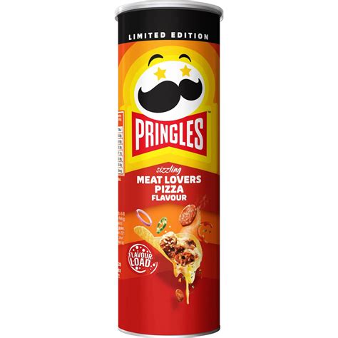 Pringles Sizzling Meat Lovers Pizza Flavour Potato Chips 118g Woolworths