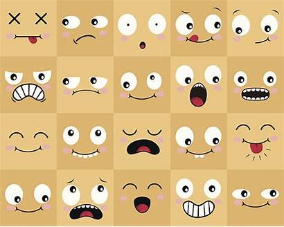 Expression Facial Vector Cartoon Illustrations Clip Faces