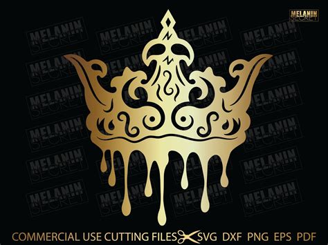 Queen Crown Drip Svg Black Woman Crown Svg Melanin Svg Afro Etsy Canada