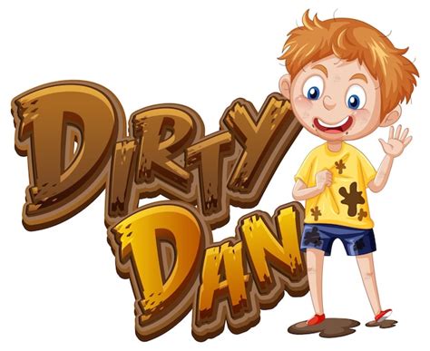 Free Vector Dirty Dan Logo Text Design With Dirty Boy