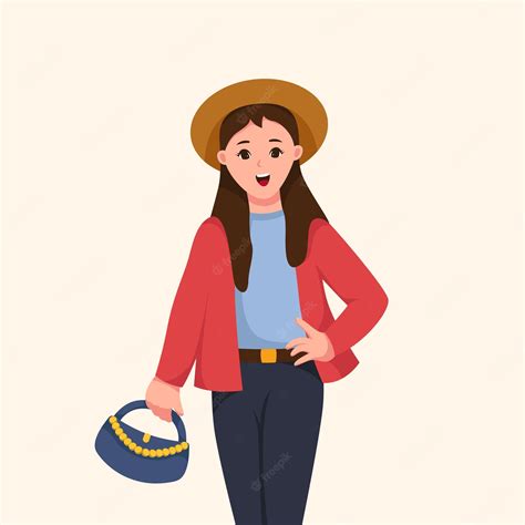 Premium Vector Beautiful Tourist Cartoon Character Illustration