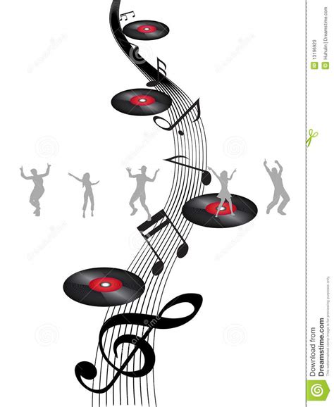 Dancing On Music Note Stock Vector Illustration Of Electronic 13196920
