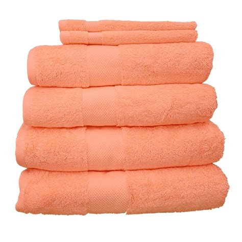 100 Egyptian Cotton Set Of 6 Towels Salmon