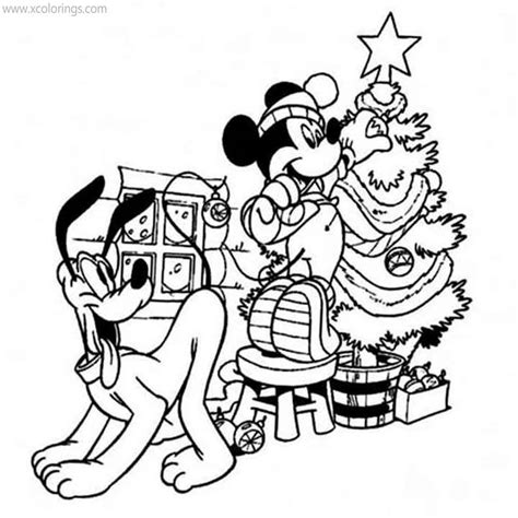 Mickey Mouse Christmas Coloring Pages As A Santa Claus