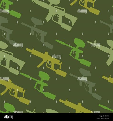 Paintball Guns Silhouette Seamless Pattern Stock Vector Image And Art