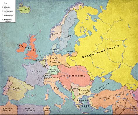 Europe After The Great War Of 1870 Italo Venetian Timeline
