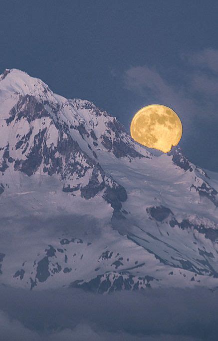 Full Moon Over Snow Covered Mountains The Great