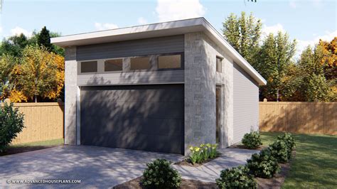 Contemporary 2 Car Garage Plan With Single Slope Roof Pelini Artofit