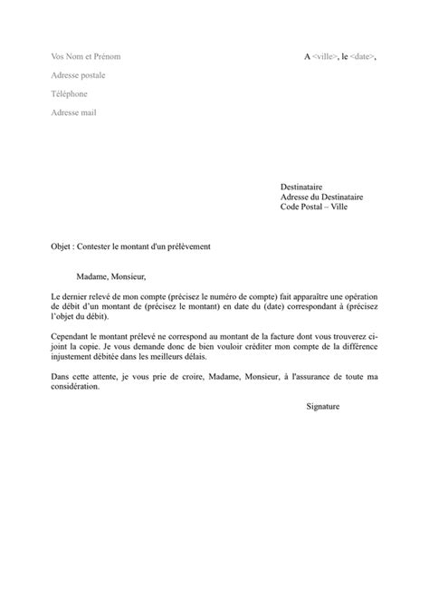 Lettre Type Contester Le Montant D Un Pr L Vement Doc Pdf Page