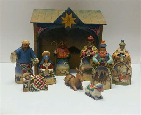 Jim Shore Heartwood Creek Nativity Scene Complete Set Stable And 9