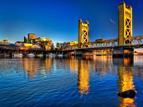 Sacramento River At Tower Bridge Sacramento California Sacramento