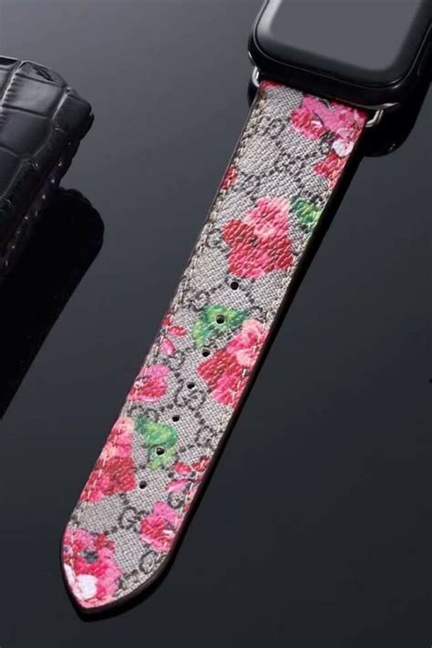 Gucci Apple Watch Band Flower 5 4 3 2 1 Genuine Leather 10236 Gucci