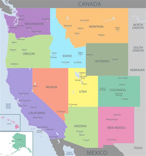 Western United States Map Retha Charmane