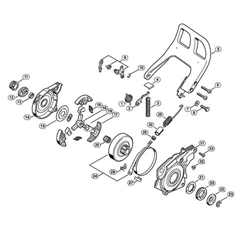 Stihl 036 Chainsaw 036qs Parts Diagram Clutchchain Brake 1