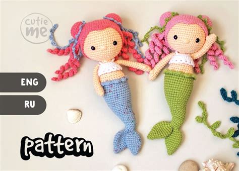Pattern Tina The Mermaid Lovely Crochet Mermaid Doll Etsy