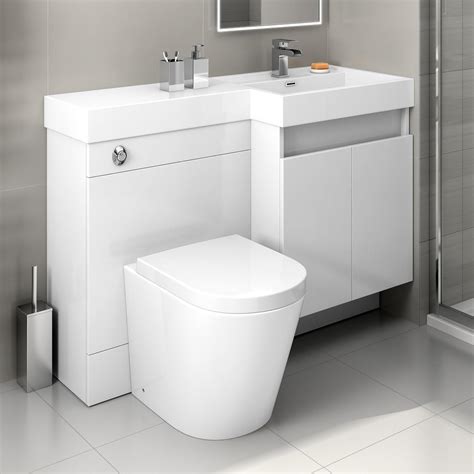 1200mm White Vanity Unit Back To Wall Toilet Bathroom Sink Furniture