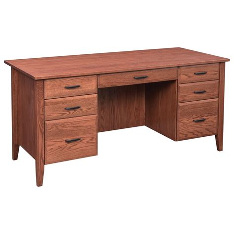 Maple Hill Woodworking Hampton Transitional Solid Wood Executive Desk