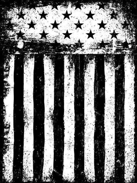 Monochrome Grunge American Flag Background Patriotic Design Template