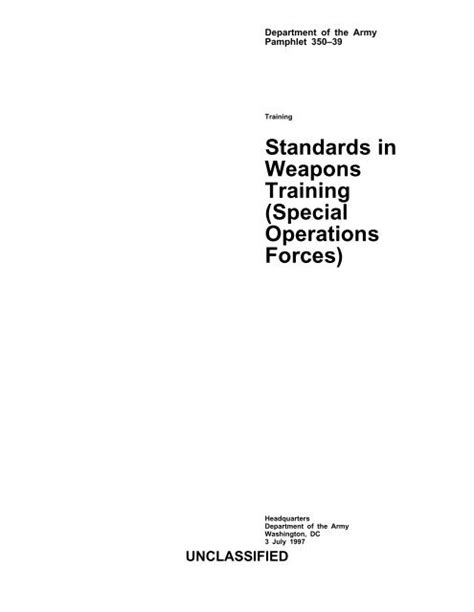 9 Standards In Weapons Training Special Operations Forces