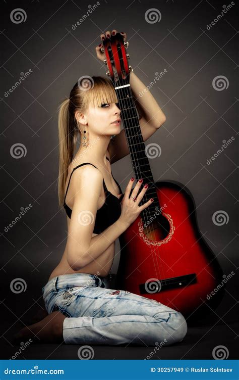 With A Guitar Stock Image Image Of Closeup Desire Music