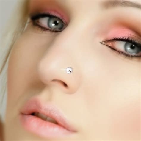 Real 100 925 Sterling Silver Round Nose Studs For Women Nose Ring
