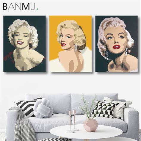 Banmu Obrazy Na Płótnie Obraz Na ścianę Obraz Ozdobny Marilyn Monroe Plakat Na ścianę