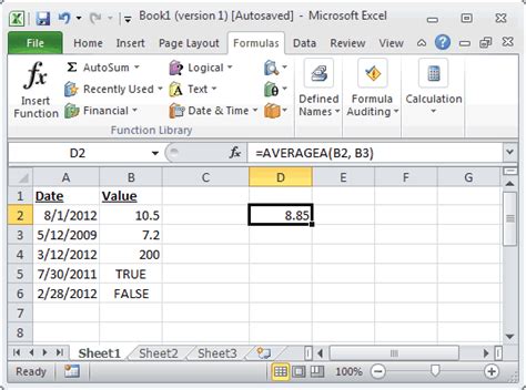 MS Excel How To Use The AVERAGEA Function WS