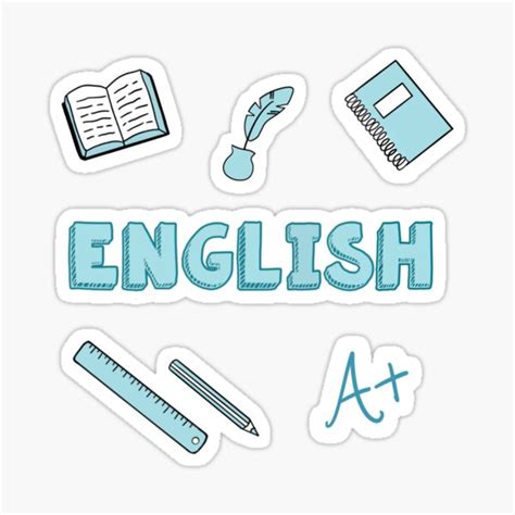 School Subject English Stickers For Sale School Book Covers School