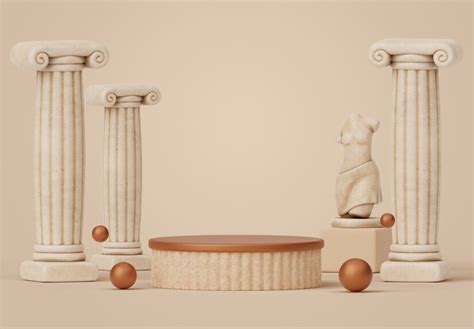 Premium Psd 3d Rendering Of Ancient Greek Podium Background
