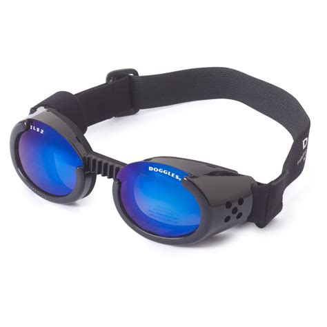 Doggles Ils Sunglasses Black With Mirror Blue Lens At Glamour Mutt