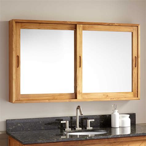 Mirror cabinet doors are elegant and. Signature Hardware 47" Wulan Teak Medicine Cabinet with ...