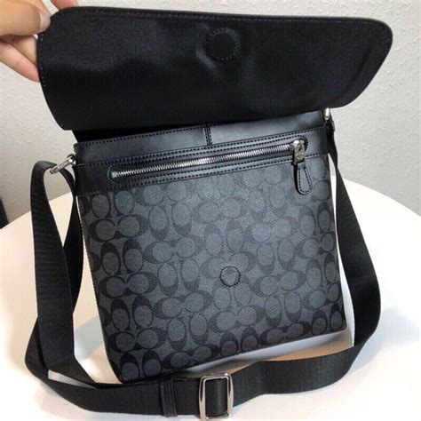 Coach Mens leather logo messenger bag crossbody handbags sling-bag ...