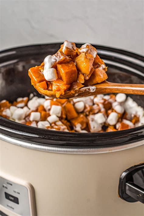 Crockpot Sweet Potatoes With Marshmallows The Novice Chef