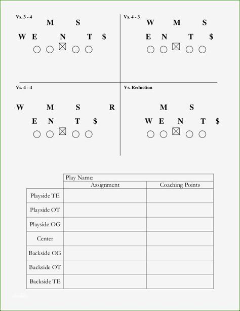 Printable Blank Football Playbook Template Printable Templates