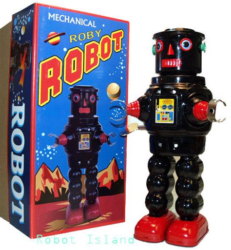 R 35 Robot Tin Toy Windup Meets Robby The Robot Black Robot Island