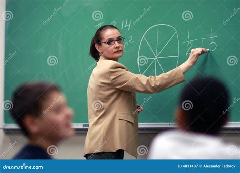 Teacher In The Class Stock Image Image Of Child Chalk 4831407