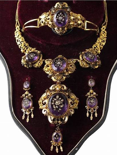 Jewelry Parure Amethyst Medieval Necklace Diamond Pendant
