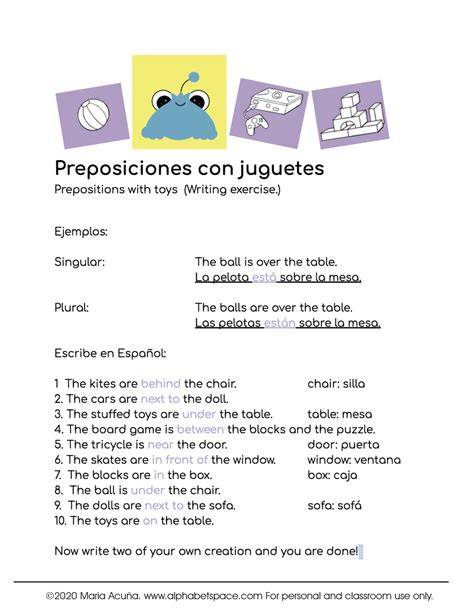 Exercicios De Espanhol Sobre Las Preposiciones