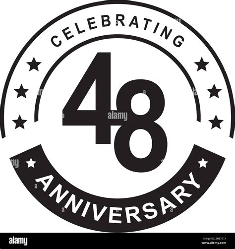 48th Year Anniversary Logo Design Vector Template Stock Vector Image