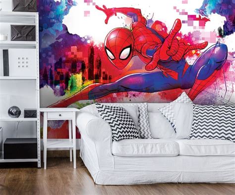 Giant Size Wallpaper Mural For Boys Bedroom Spider Man Marvel Wall