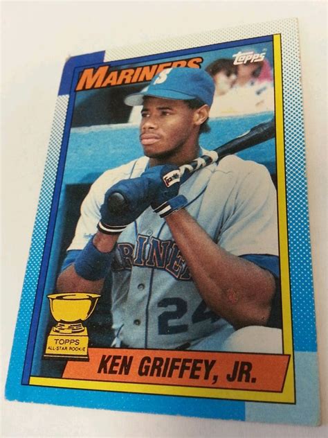 The set checklist also includes rookie cards for omar vizquel and. 1990 Topps #336 Ken Griffey Jr Rookie RC Seattle Mariners ...